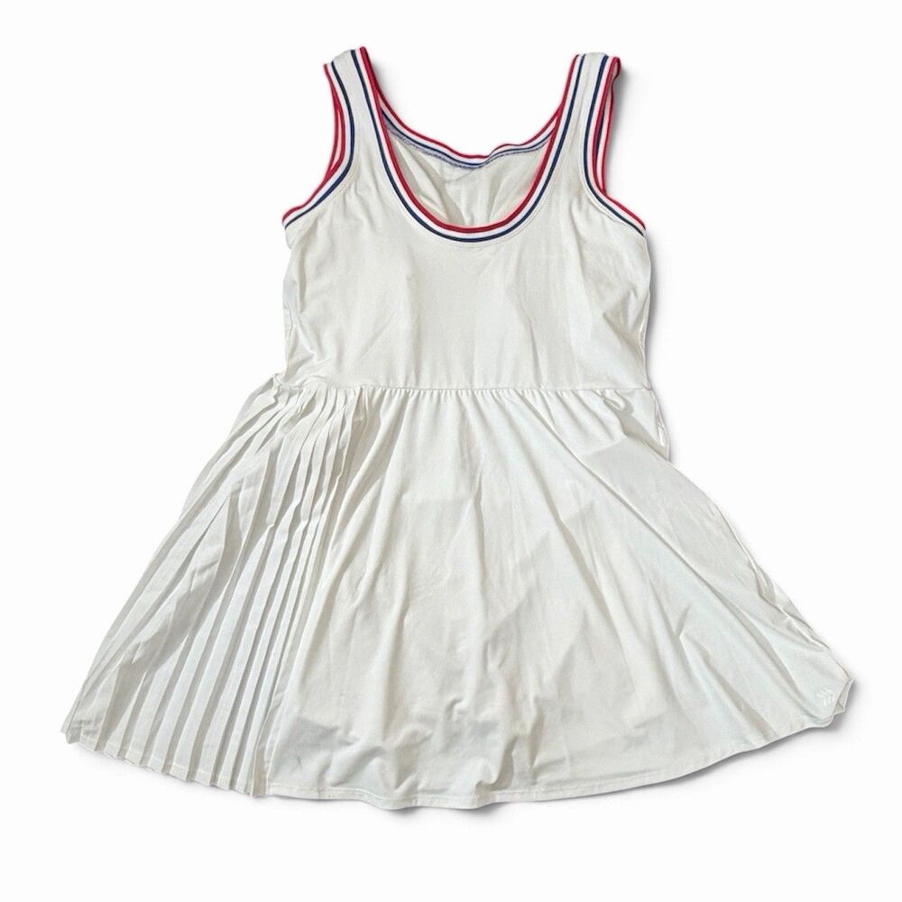 All In Motion Womenβs Sleeveless Pleated Active White Dress Size USA Medium NWT